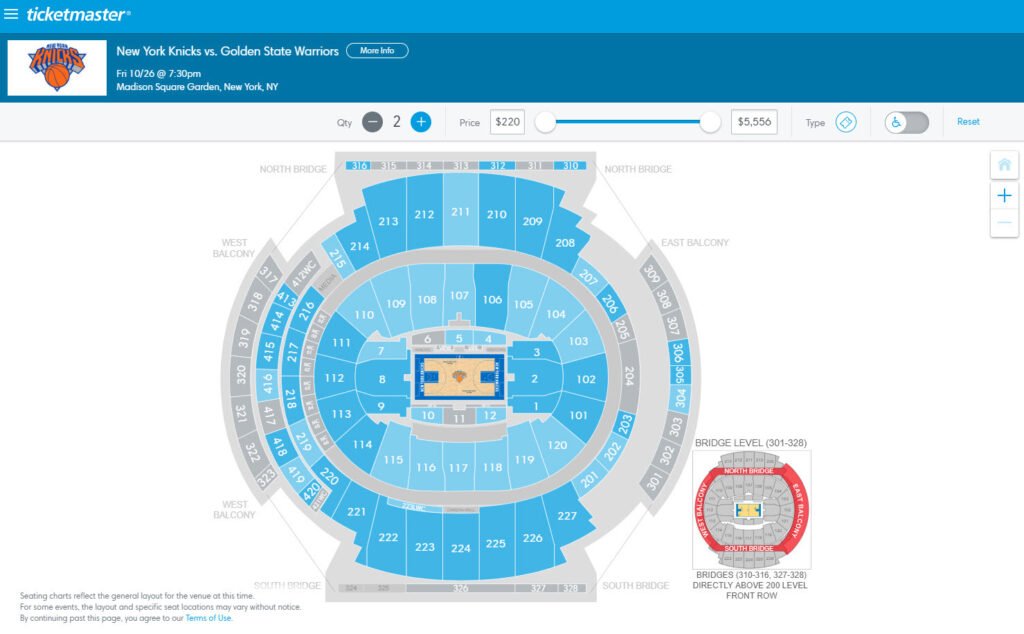 Ticketmaster pricing